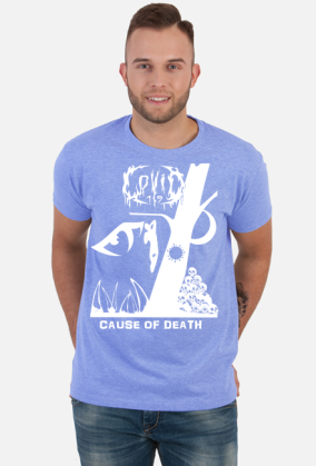 Koszulka COVID-19 - 'Cause of Death' dwustronna White