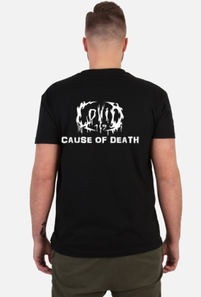 Koszulka COVID-19 - 'Cause of Death' dwustronna White