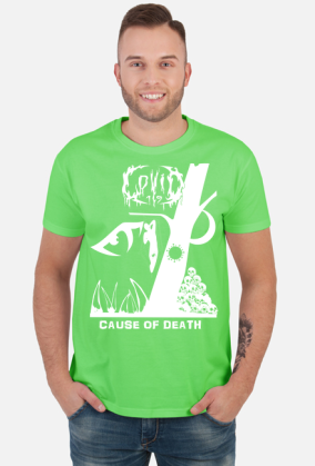 Koszulka COVID-19 - 'Cause of Death' dwustronna White