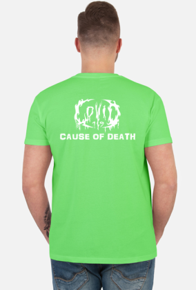 Koszulka COVID-19 - 'Cause of Death' dwustronna White