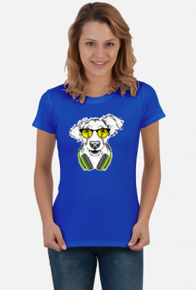 Koszulka damska Gildan - Pies w żółtych okularach