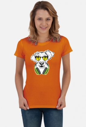 Koszulka damska Gildan - Pies w żółtych okularach