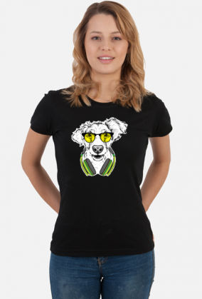 Koszulka damska Gildan - Pies w żółtych okularach