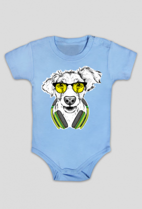 Body niemowlęce - Pies w żółtych okularach