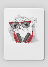 Podkładka pod myszkę - Mops w czerwonych okularach