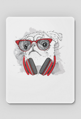 Podkładka pod myszkę - Mops w czerwonych okularach