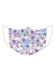 Maseczka ochronna z filtrem Spring Kwiaty niebieska fioletowa