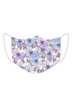 Maseczka ochronna z filtrem Spring Kwiaty niebieska fioletowa