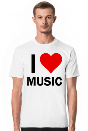 Biała koszulka ,,I LOVE MUSIC"