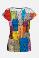 Koszulka damska FullPrint - Koty kolorowe