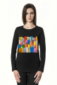 Koszulka damska z dł. ręk. Voyager - Koty kolorowe