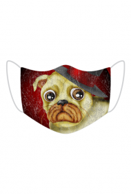 Maseczka - Mops w cylindrze