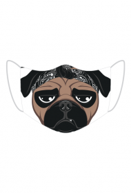 Maseczka - Mops w bandanie