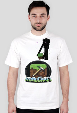 Koszulka Biała- Minecraft-Enderman-S