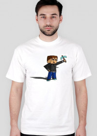 Koszulka biała -Minecraft- Górnik S