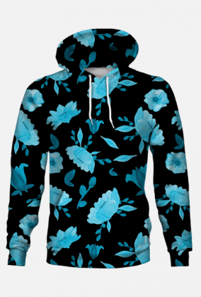 BLUZA Z KAPTUREM POLNE KWIATY