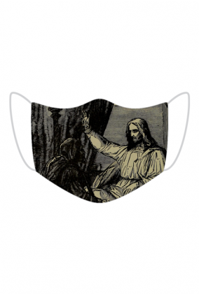 Maseczka kolorowa z Motywem Religijnym (Jezus) - Męska