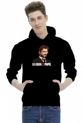 BLUZA Z KAPTUREM '' LA CASA DE PAPEL '' PROFESOR'' DOM Z PAPIERU'' HIT - IDEALNY PREZENT!