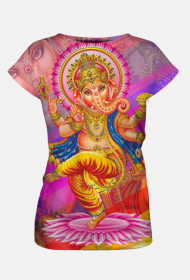 Koszulka damska FullPrint - Kolorowy Ganesha