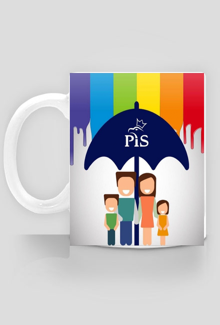 Kubek PiS tęcza