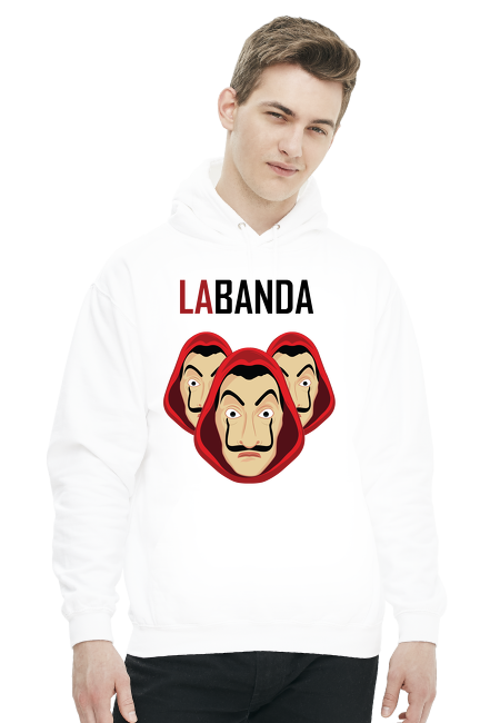 Bluza z kapturem Męska LA BANDA, biała