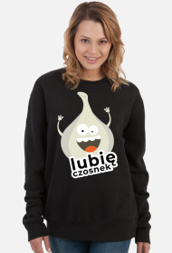 Lubię czosnek - biała ramka - bluza damska