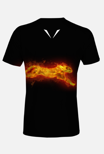 czarna koszulka szybki kot w ogniu black