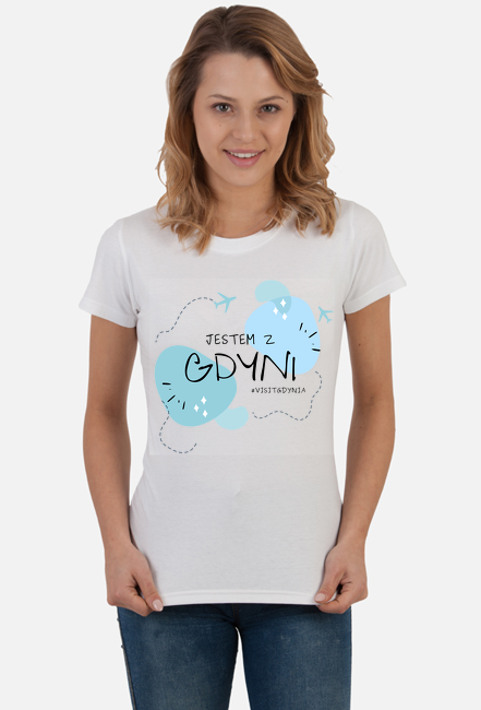 Koszulka damska t-shirt z nadrukiem: Jestem z Gdyni!