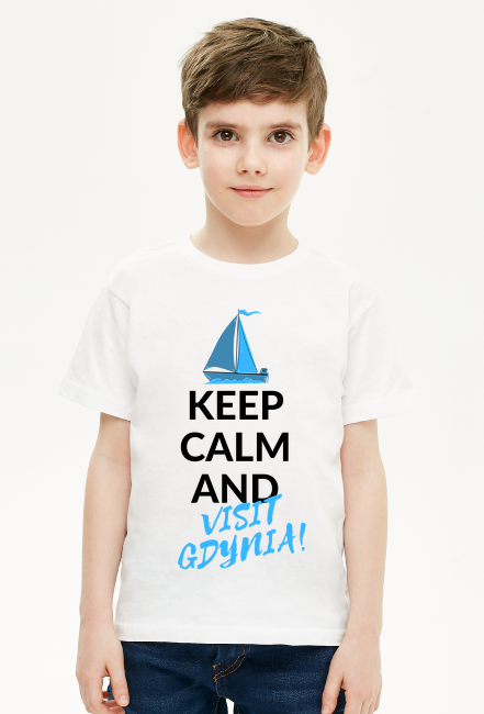 Koszulka dziecięca t-shirt z nadrukiem: Keep calm and Visit Gdynia!