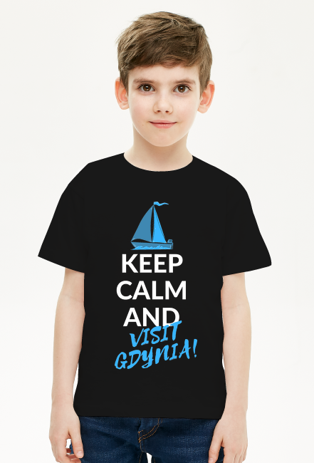 Koszulka dziecięca t-shirt z nadrukiem: Keep calm and Visit Gdynia!
