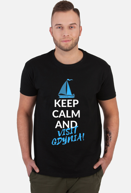 Koszulka męska t-shirt z nadrukiem: Keep calm and Visit Gdynia!