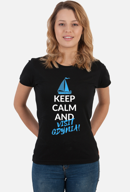 Koszulka damska t-shirt z nadrukiem: Keep calm and Visit Gdynia!