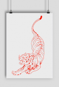 Chinese style Tiger - red