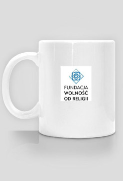 Kubek z logiem Fundacji WOLNOŚĆ OD RELIGII