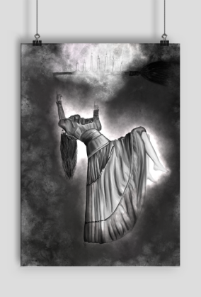 Lewitująca dama - plakat