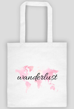 Torba Akwarelowa Mapa Świata Wanderlust Róż