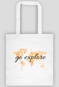 Torba Akwarelowa Mapa Świata Go explore Pomarańcz