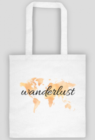 Torba Akwarelowa Mapa Świata Wanderlust Pomarańcz