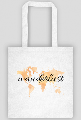 Torba Akwarelowa Mapa Świata Wanderlust Pomarańcz