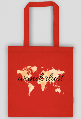 Torba Akwarelowa Mapa Świata Wanderlust Pomarańcz