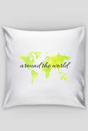 Poduszka Akwarelowa Mapa Świata Around the world Neon