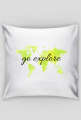 Poduszka Akwarelowa Mapa Świata Go explore Neon