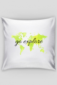 Poduszka Akwarelowa Mapa Świata Go explore Neon