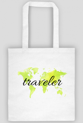 Torba Akwarelowa Mapa Świata Traveler Neon