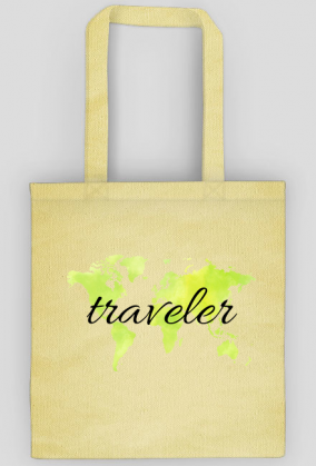 Torba Akwarelowa Mapa Świata Traveler Neon