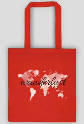 Torba Akwarelowa Mapa Świata Wanderlust Czerwień