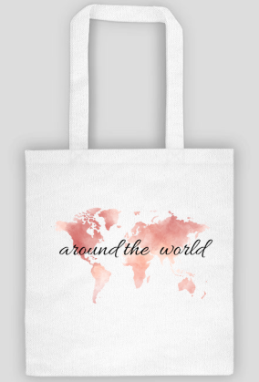 Torba Akwarelowa Mapa Świata Around the world Czerwień
