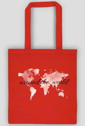 Torba Akwarelowa Mapa Świata Around the world Czerwień