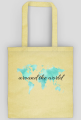 Torba Akwarelowa Mapa Świata Around the world Turkus