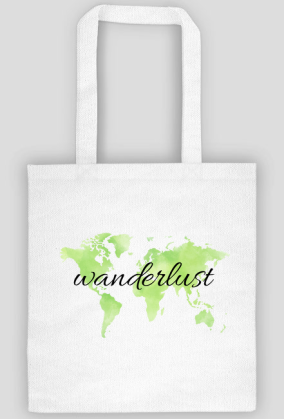 Torba Akwarelowa Mapa Świata Wanderlust Zieleń